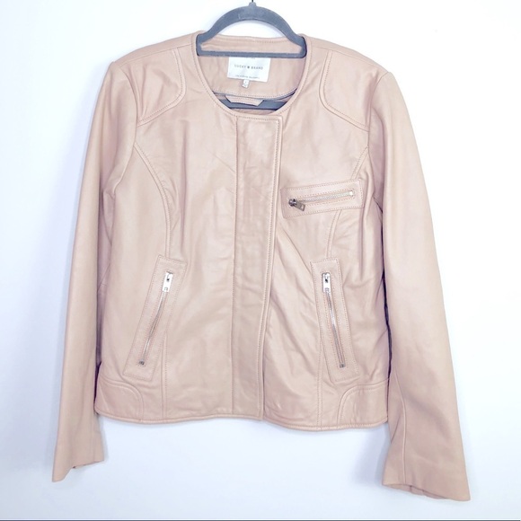 LUCKY brand pink leather Moto jacket - Picture 3 of 9